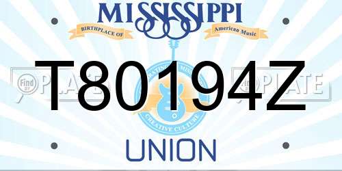 T80194Z Mississippi License Plate