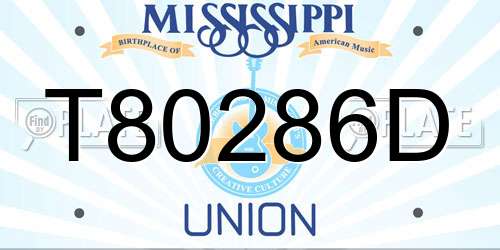 T80286D Mississippi License Plate