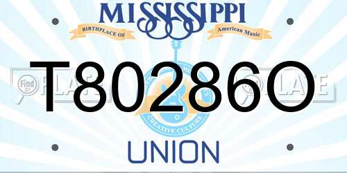 T80286O Mississippi License Plate