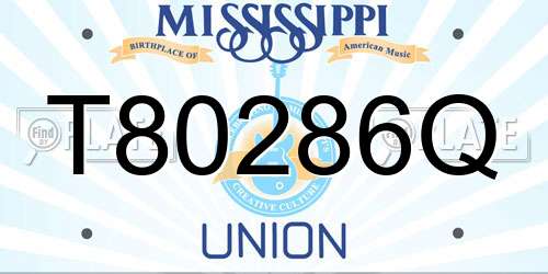 T80286Q Mississippi License Plate