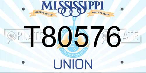 T80576 Mississippi License Plate