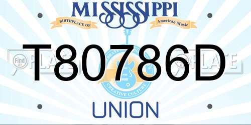 T80786D Mississippi License Plate
