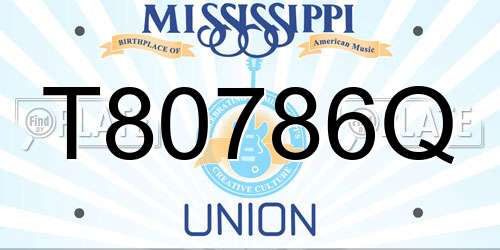 T80786Q Mississippi License Plate