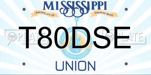 T80DSE Mississippi License Plate