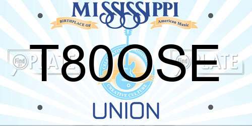 T80OSE Mississippi License Plate