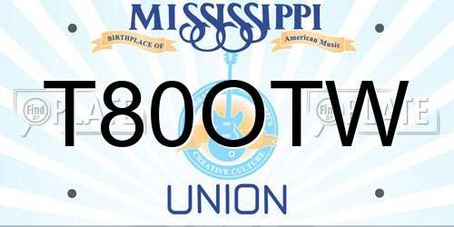 T80OTW Mississippi License Plate