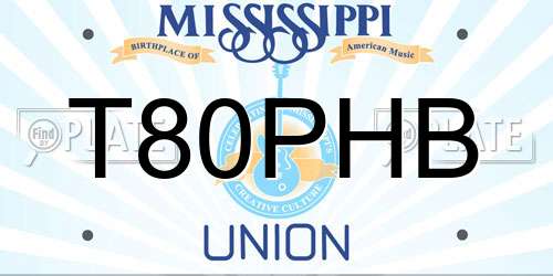 T80PHB Mississippi License Plate