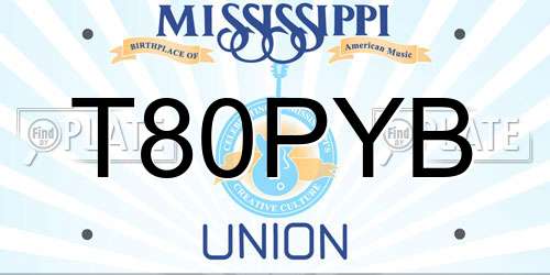T80PYB Mississippi License Plate