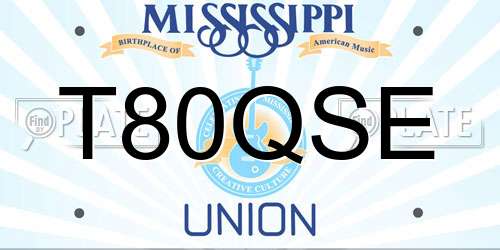 T80QSE Mississippi License Plate