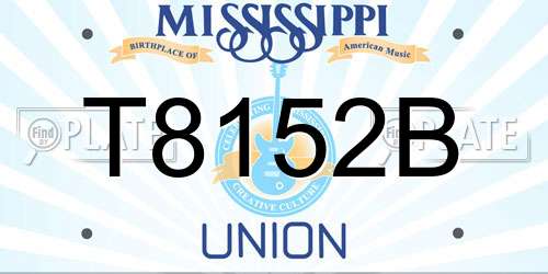 T8152B Mississippi License Plate