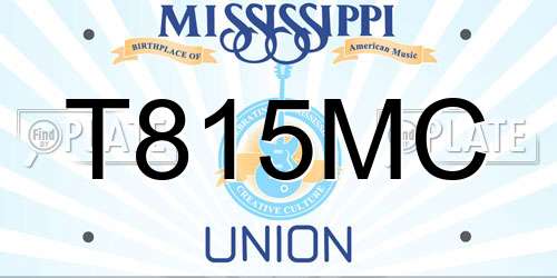 T815MC Mississippi License Plate