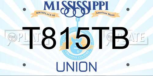 T815TB Mississippi License Plate