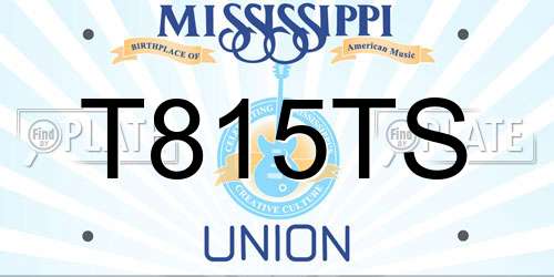 T815TS Mississippi License Plate