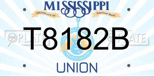 T8182B Mississippi License Plate