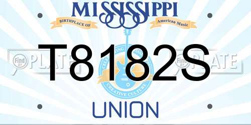 T8182S Mississippi License Plate