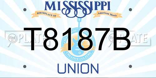T8187B Mississippi License Plate