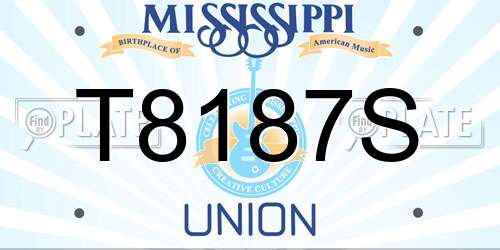 T8187S Mississippi License Plate