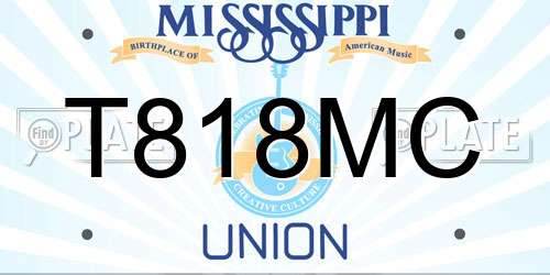 T818MC Mississippi License Plate