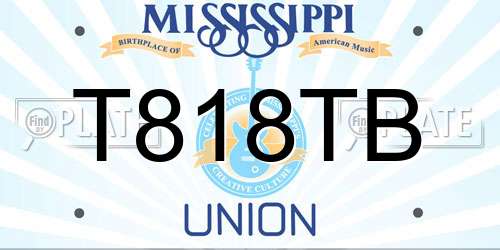 T818TB Mississippi License Plate
