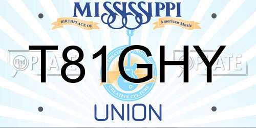 T81GHY Mississippi License Plate