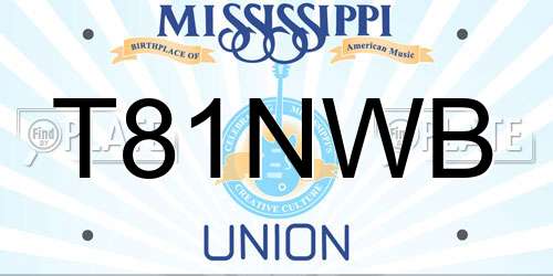 T81NWB Mississippi License Plate