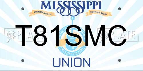 T81SMC Mississippi License Plate