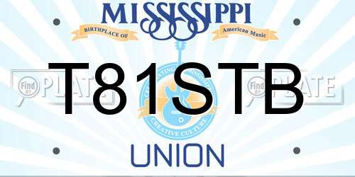 T81STB Mississippi License Plate