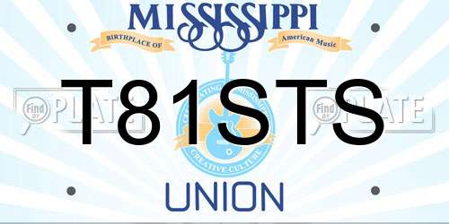 T81STS Mississippi License Plate