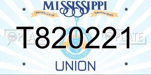 T820221 Mississippi License Plate