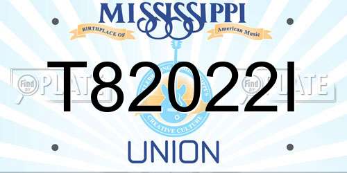 T82022I Mississippi License Plate
