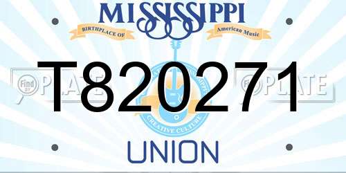 T820271 Mississippi License Plate