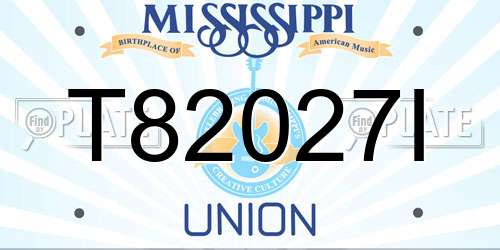 T82027I Mississippi License Plate