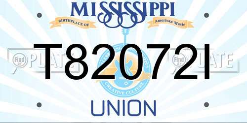 T82072I Mississippi License Plate