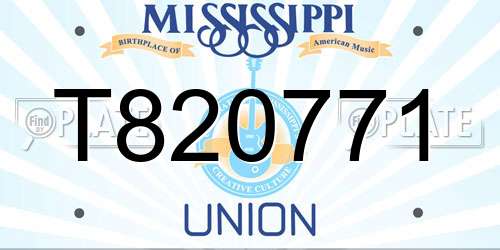 T820771 Mississippi License Plate