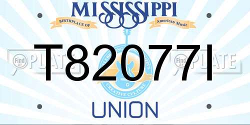 T82077I Mississippi License Plate
