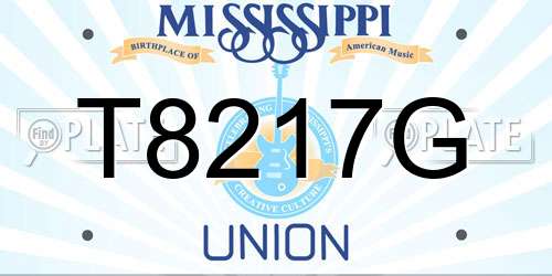 T8217G Mississippi License Plate