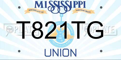 T821TG Mississippi License Plate