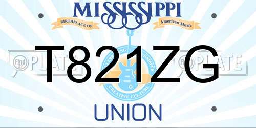 T821ZG Mississippi License Plate