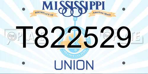 T822529 Mississippi License Plate