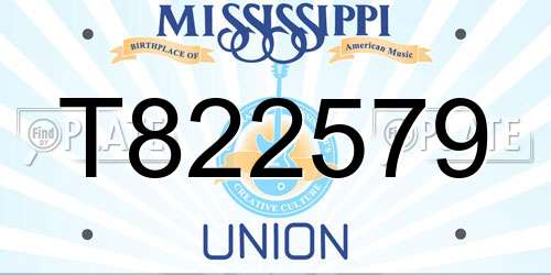 T822579 Mississippi License Plate