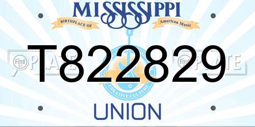 T822829 Mississippi License Plate