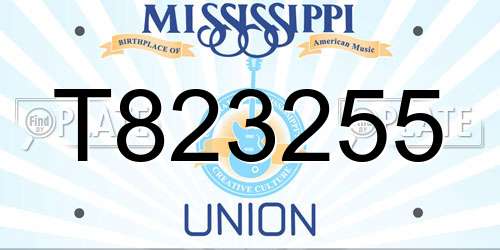 T823255 Mississippi License Plate