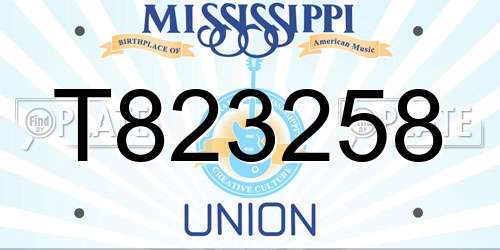 T823258 Mississippi License Plate