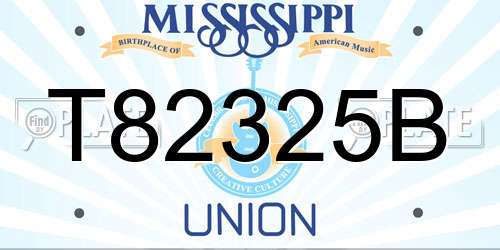 T82325B Mississippi License Plate