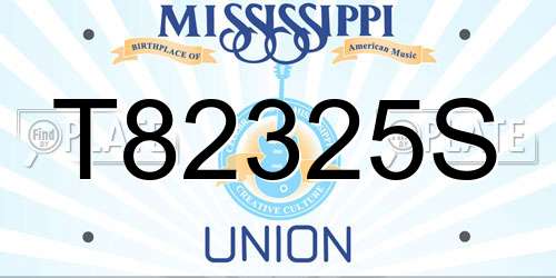 T82325S Mississippi License Plate