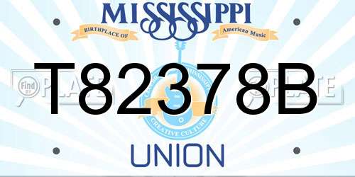T82378B Mississippi License Plate