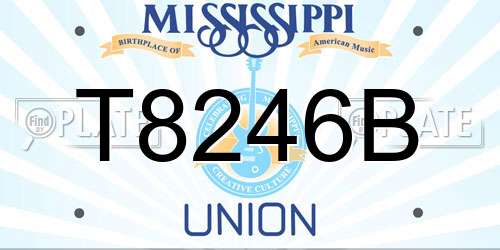T8246B Mississippi License Plate