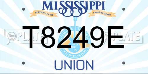 T8249E Mississippi License Plate