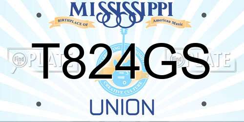 T824GS Mississippi License Plate