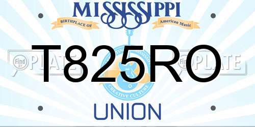 T825RO Mississippi License Plate